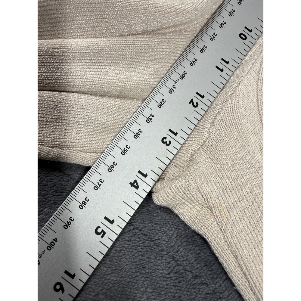 HM Womens Ribbed Knit Wide Leg‎ Pants Beige High Rise XL New 0988727 3 - Picture 9 of 16